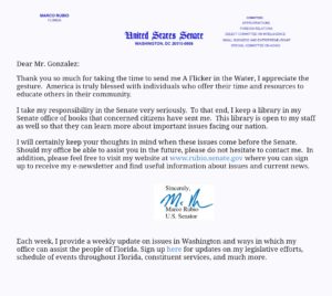 Read more about the article Its always good to get a personal note from your U.S. senior senator